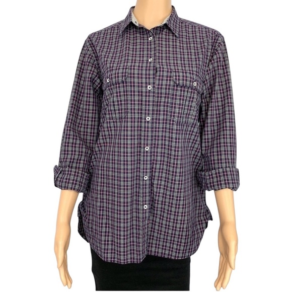 rag & bone Tops - Rag & Bone Plaid Button Front Tunic Long Sleeve Shirt Women’s Size XS